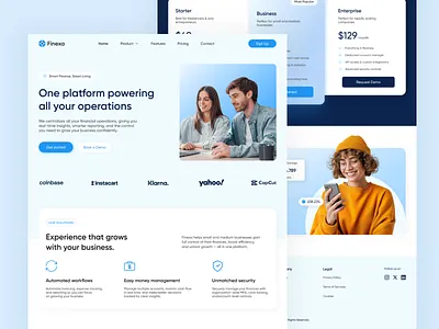 Fintech SaaS Landing Page fintech fintechwebsite landingpage marketingsite saas saaswebsite ui uiux