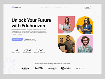 Learning Platform Hero Section Design design landing page maruf chowdhury ui ux website design