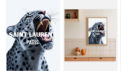 Gray Leopard Luxury Wall Art app branding design graphic design illustration logo typography ui ux vector
