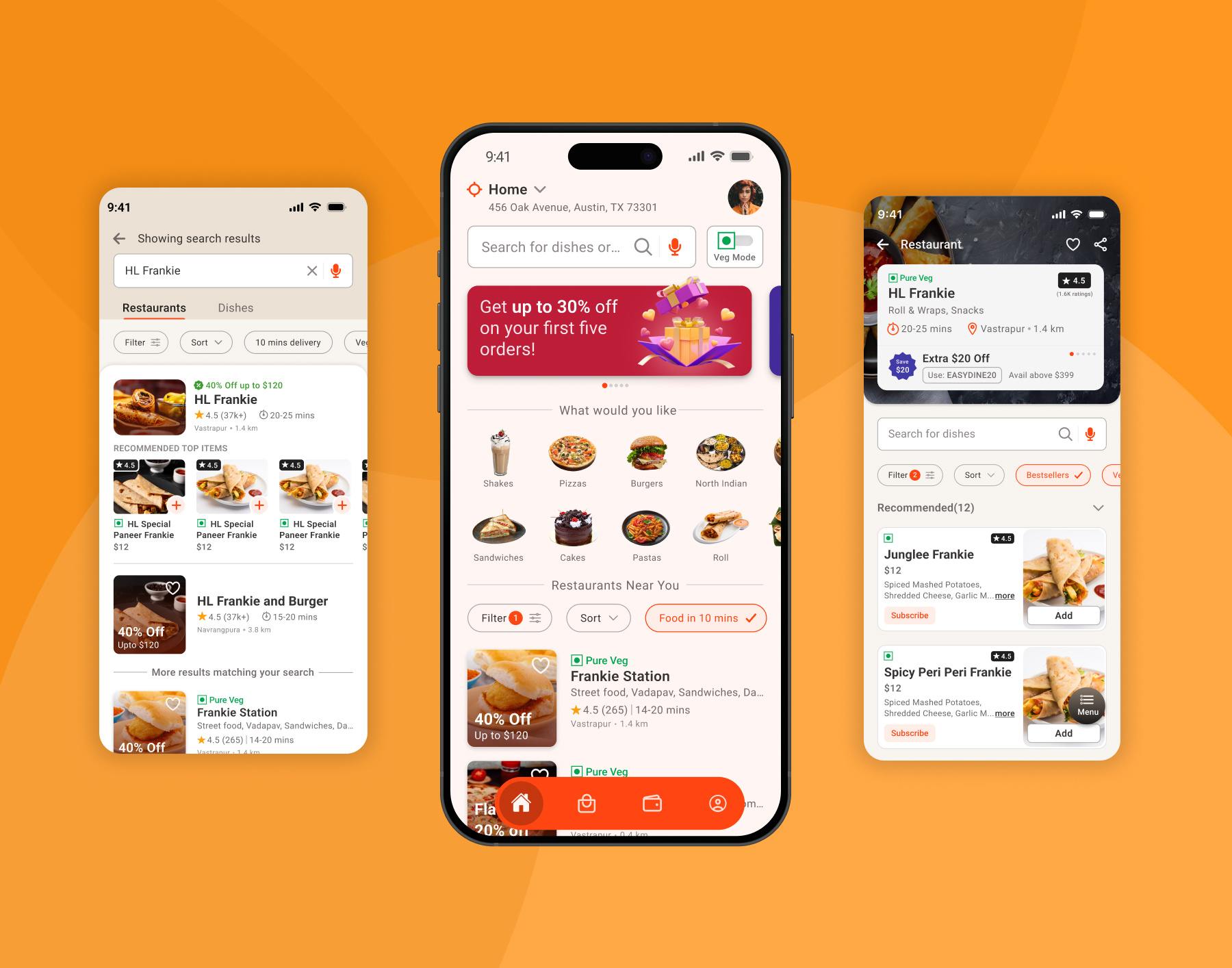 DelishHub - Your Daily Meal Subscription App android app cross platform app design cross platform design custom design daily food subscription ios app material design mobile app design mobile application design restaurant app restaurant food delivery app ui ux