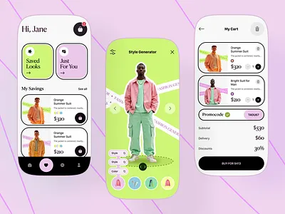 Interactive Fashion E-Commerce App app app design cart design e commerce ecommerce ecommerce app fashion mobile mobile app online shop online store shop ui ux