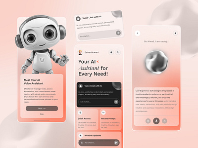 AI Assistant - Modern AI App Experience ai app ai app design ai assistant ai voice app app design assistant app design chatbot chatgpt dribble best shot global app mobile app mobile application modern design netro netrosystems tech app trending app uiux