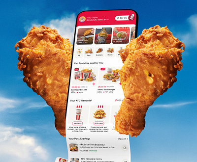KFC Romania App Redesign app chicken crispy food kfc redesign ui ux
