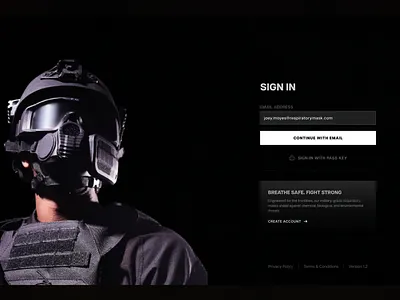 Sign In Page Concept - Respiratory Mask form ui log in log in page login page minimal design modern ui onboarding passkey sign in sign in page signin page ui design