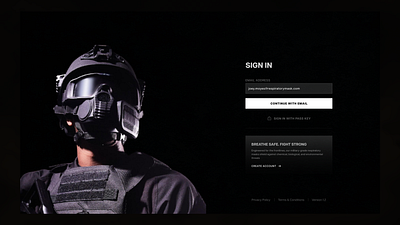Sign In Page Concept - Respiratory Mask form ui log in log in page login page minimal design modern ui onboarding passkey sign in sign in page signin page ui design