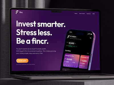 Fintech landing page design dark mode fintech interface design landing page ui ux web
