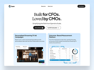 Loon B2B Website Redesign in Figma Sites advertising animation b2b b2c branding design designsystem figma graphic design illustration minimal prototyping responsive roi saas ui uiux visualdesign webdesign