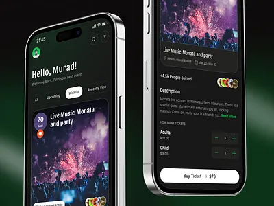 Premium Event App Concept 2025 trends app app design clean concert design event booking interface live minimal design mobile mobile app party ticket ticket booking typography ui ux