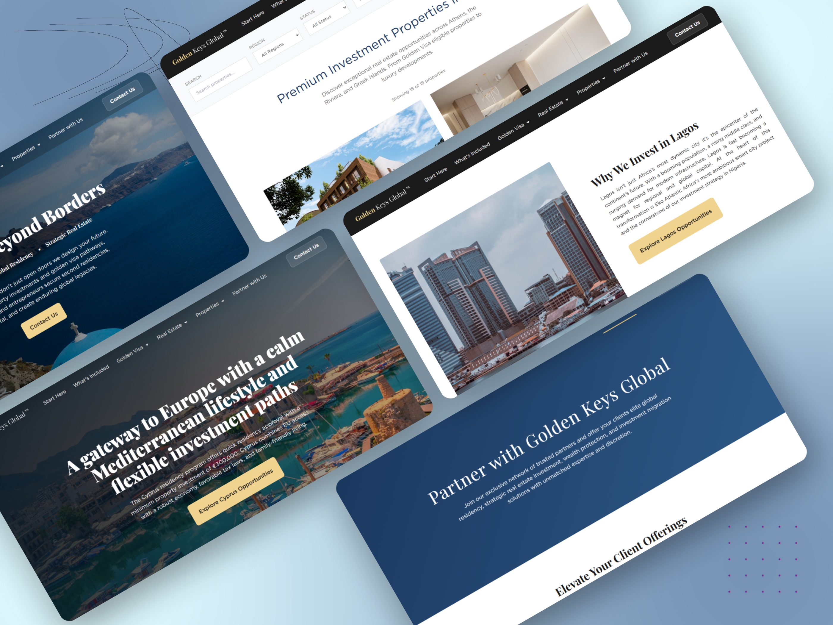 Golden Keys Global – Luxury Real Estate Platform branding globalinvestors globalproperty globalresidency goldenkeysglobal goldenvisa highendrealestate investmentmigration legacybuilding luxuryliving luxuryrealestate premiumproperties propertyinvestment realestateinvestment strategicrealestate ui wealthmanagement