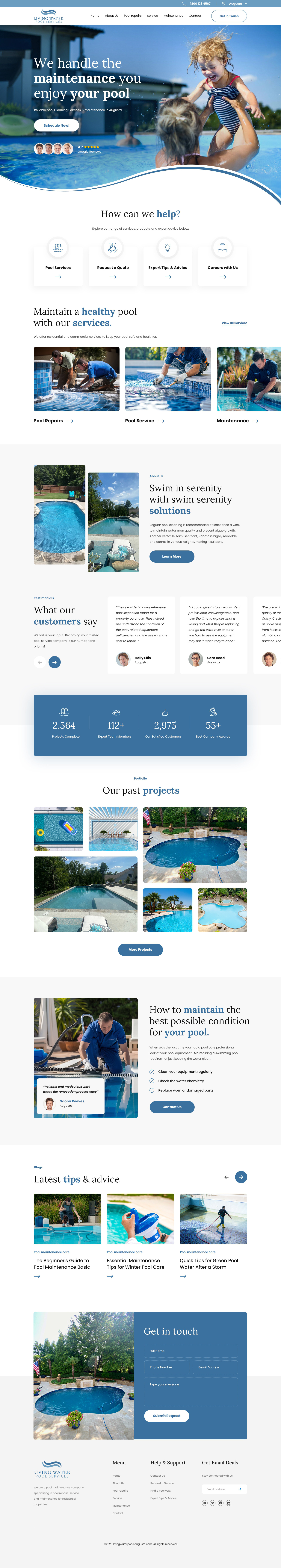Water Pool Services-Pool Repairs design designs ui uidesign uidesigns uiux
