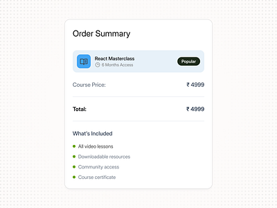 Order Summary UI Design branding clean ui dashboard design graphic design order payment payment method rakibulism saas ui ui design user interface ux web design