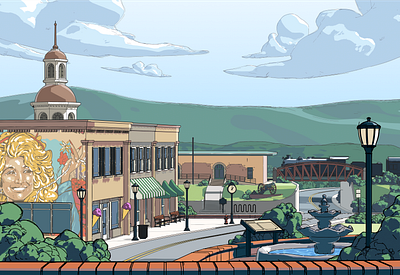 RTC Site Illustrations 3d art blender internet utility line art ringold small town web illustration
