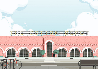 The Cotton Depot 3d illustration architecture blender 3d elevation rome site plan urban development
