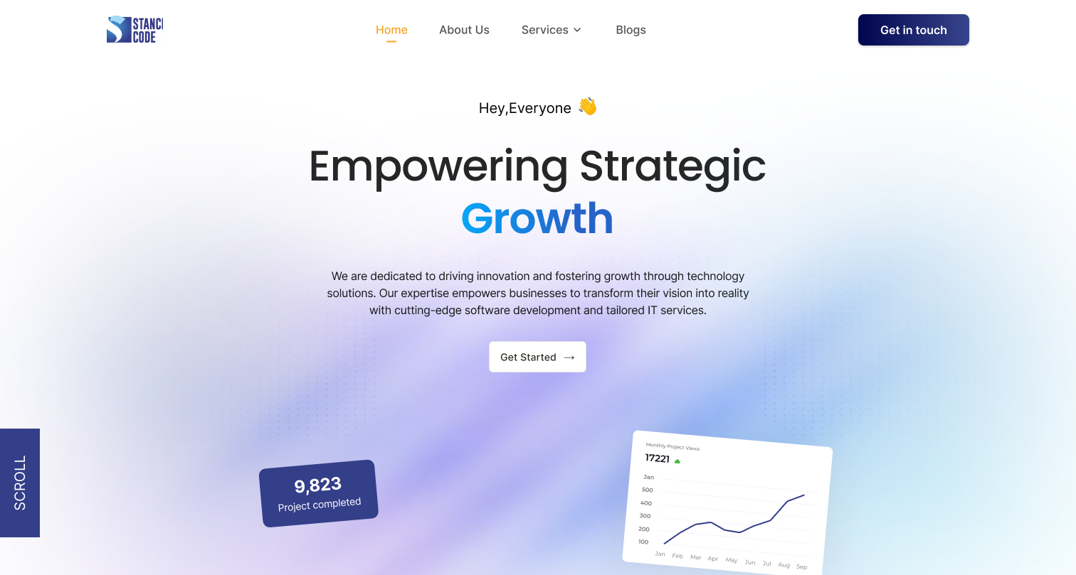 Landing Page Hero Design – Software & IT Solutions minimal design