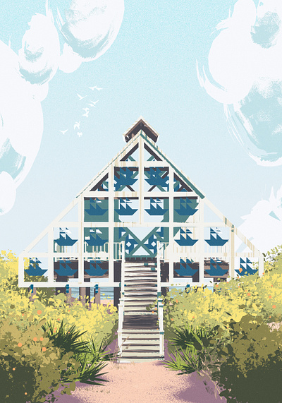 Painted 30A 30a 3d art beach art blender coastal living florida painted 30a pavilions