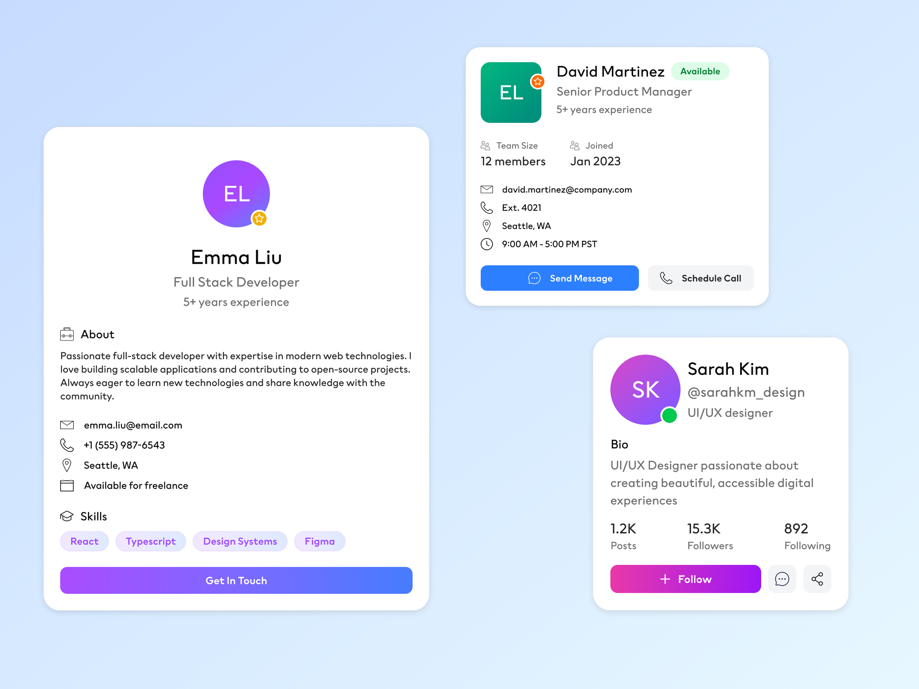 Example of Modern Website & Web App UI Design