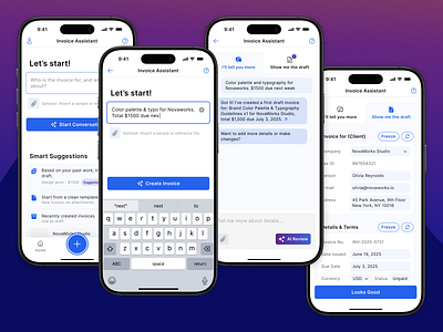 Invoice ERP + AI — from chat to clean invoice ai aireview automation erp figma invoiceapp productdesign ui ux