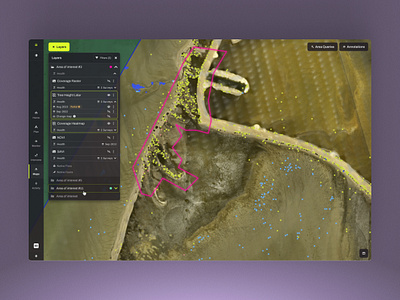 Environmental Restoration Platform - Maps carbon chrome climate tech dark mode dashboard environment gis layers management map restoration ui