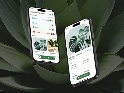 Leafly – Plant Care App care clean design friendly leafly minimalism mobile app plant schedule task ui ux watering