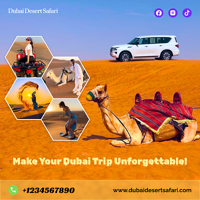 Dubai desert Safari Post advertising behance branding dribble dubai desert safari post dubai tour facebook post graphic design instagram post linkedin post promotion design socail media post social media stories design tourisam post
