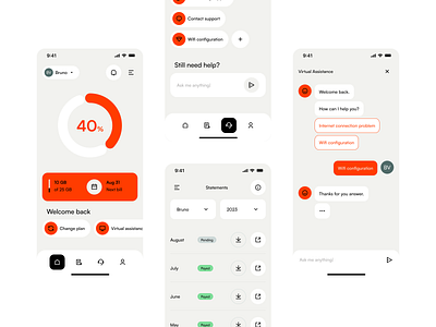 Internet Management App app appdesign clean datatracker design interface layout minimal mobileui ui ui ux uidesign ux