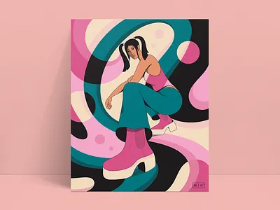 Brandy (2023) abstract fashion groovy illustration illustrator model psychedelic retro vintage