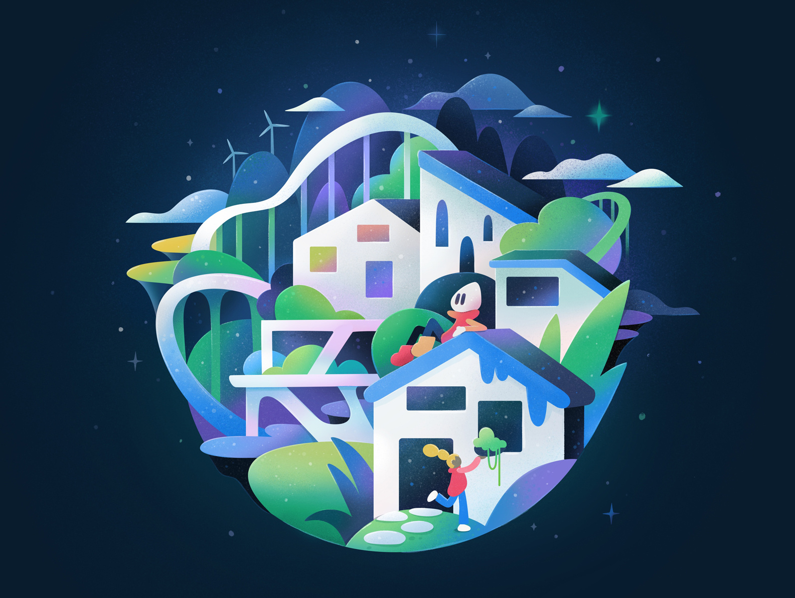 Example of Custom Illustrations Scene