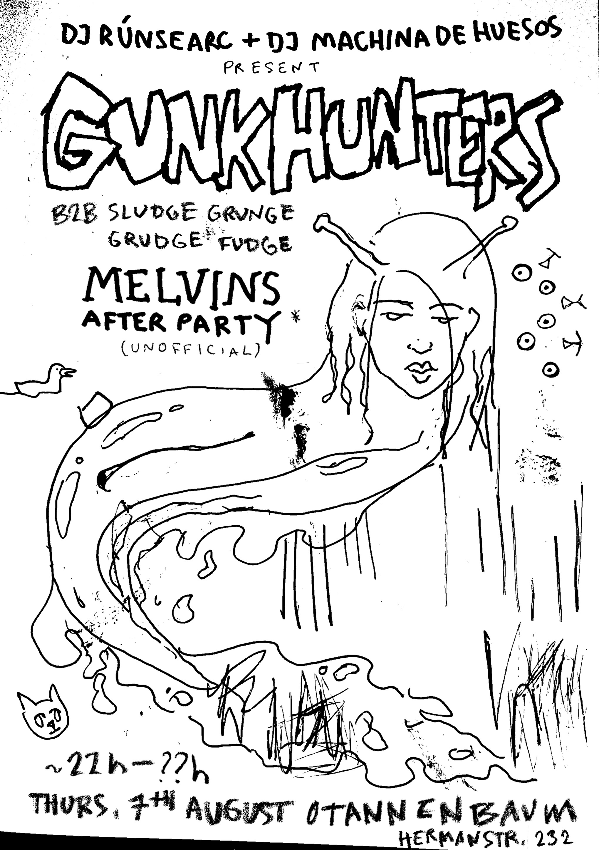 DJ performance flyer graphic design illustration poster scan