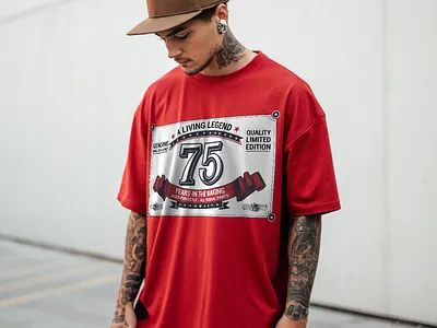 Living Legend 75" Vintage 75th Anniversary T-shirt Design timeless vintage tee