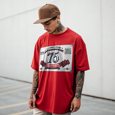 Living Legend 75" Vintage 75th Anniversary T-shirt Design timeless vintage tee