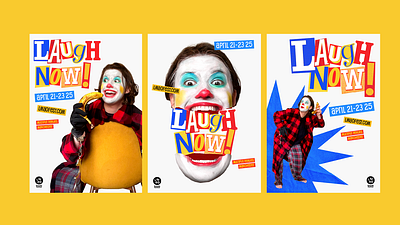 Laugh now - Visual Identity branding layout design off screen poster design visual identity