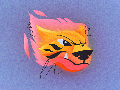 fury character colors design fury head illustration procreate tiger