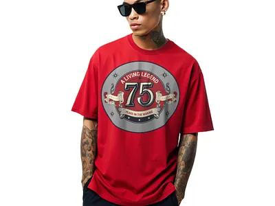 Living Legend 75 – Anniversary T-Shirt Design timeless vintage tee