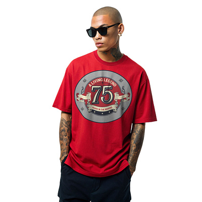 Living Legend 75 – Anniversary T-Shirt Design timeless vintage tee