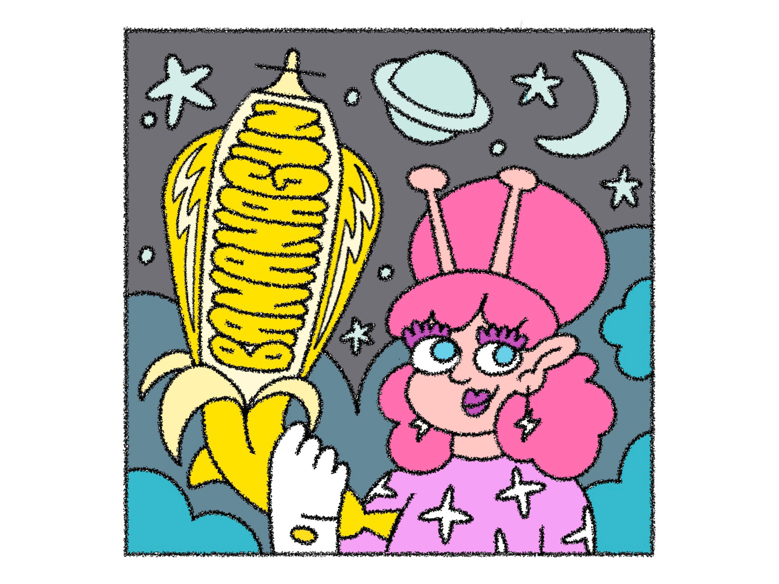 Bananagun Album Artwork album album art album artwork album cover album cover art baseball cap cap cover art cover artwork creative tee graphic tee illustration merch music psychedelic psychedelic art t shirt design tee tote bag vinyl