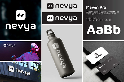 NEVYA brand identity brand identity design brand style guide branding branding guidelines design graphic design illustrator logo minimalistic nevya vector
