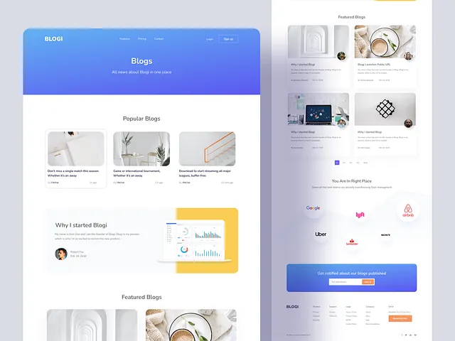 Blog UI designs, themes, templates and downloadable graphic elements on ...