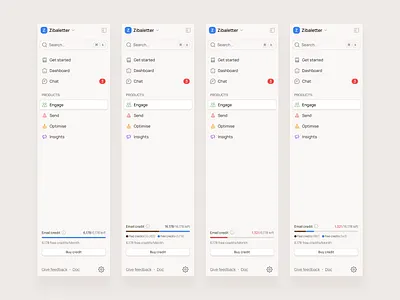 Sidebar variant - Email Marketing app dashboard design product design ui uiux