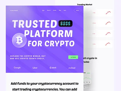 Crypto service - Website design app design bitcoin blockchain crypto service website design crypto website design graphic design illustration landing page ui ux wallet web web design webdesign website