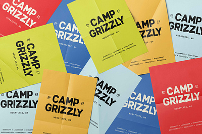 Camp Grizzly branding camp design poster