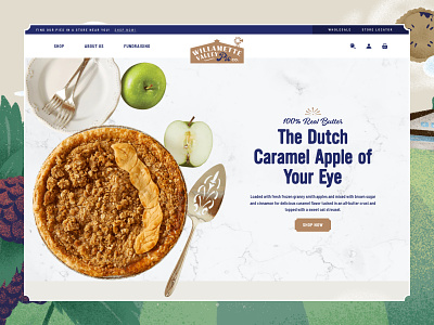 Willamette Valley Pie Co. - Website Redesign dessert ecommerce graphic design pies shopify web design website