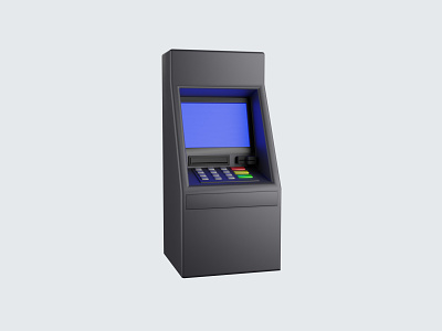 ATM 3D Icon 3d atm banking blender business cash coin deposit dollar finance graphic design icon illustration money payment save transfer