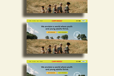 Camp Grizzly brand branding camp design socialimpact webdesign website youthcamp