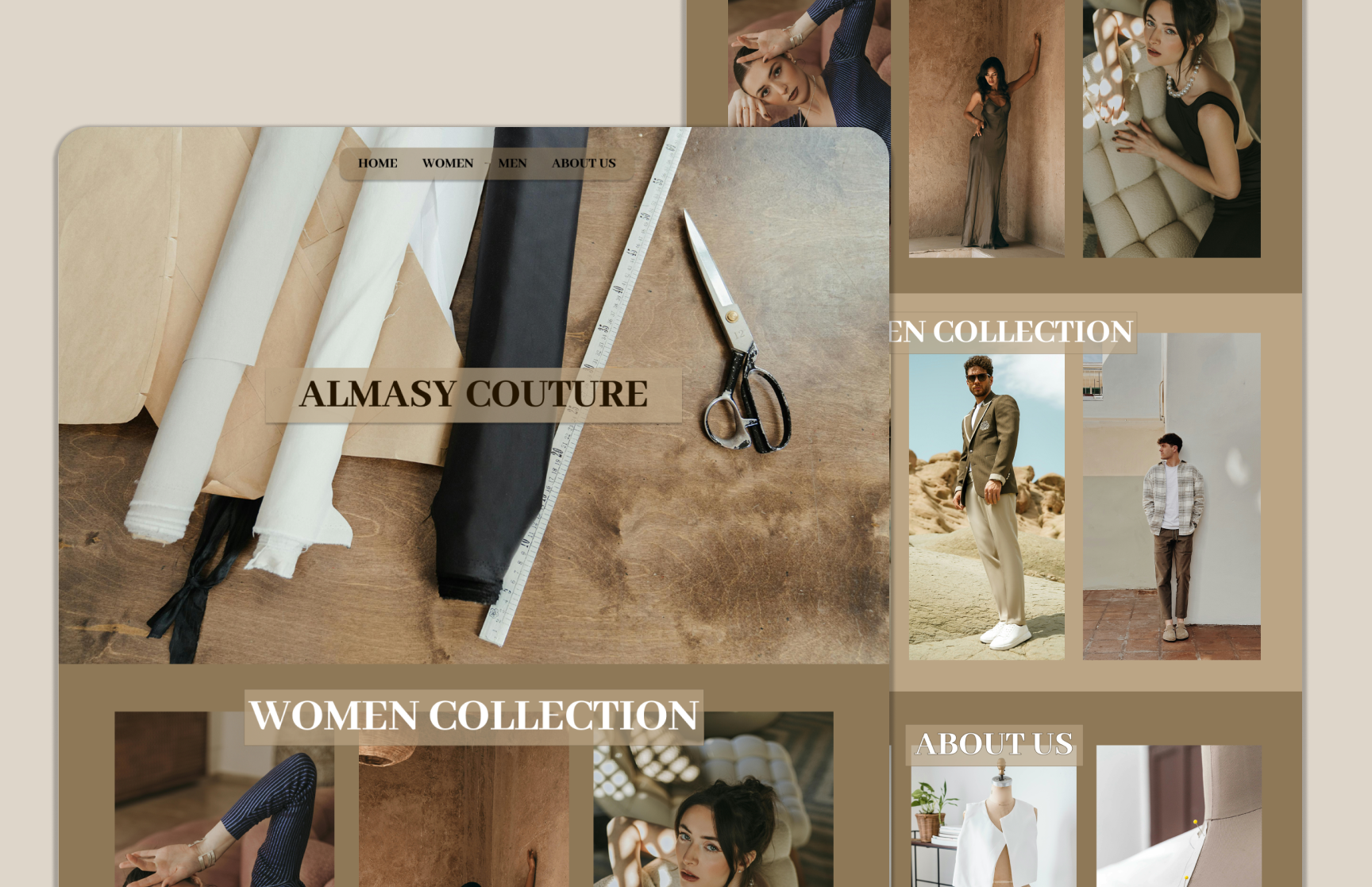 Example of Couture Fashion Landing Page (Design)