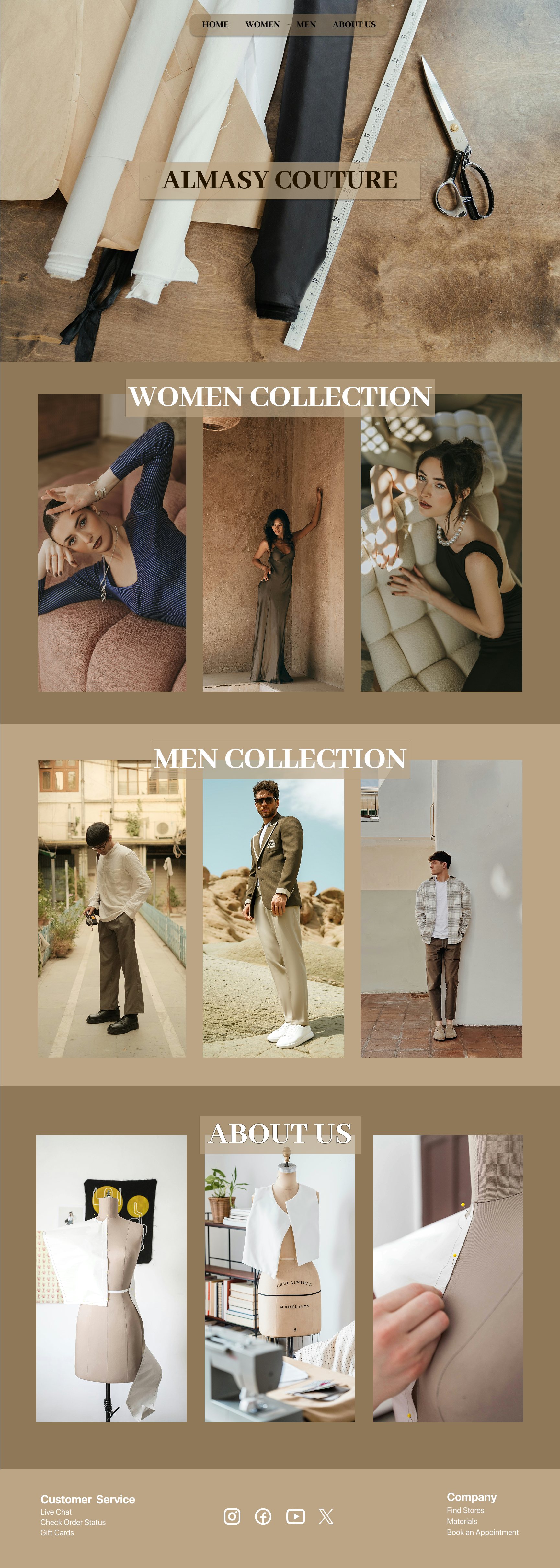 Example of Couture Fashion Landing Page (Design)