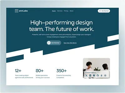 Design Agency Website Header activity agency design header homepage landing page minimal modern saas ui web agency website