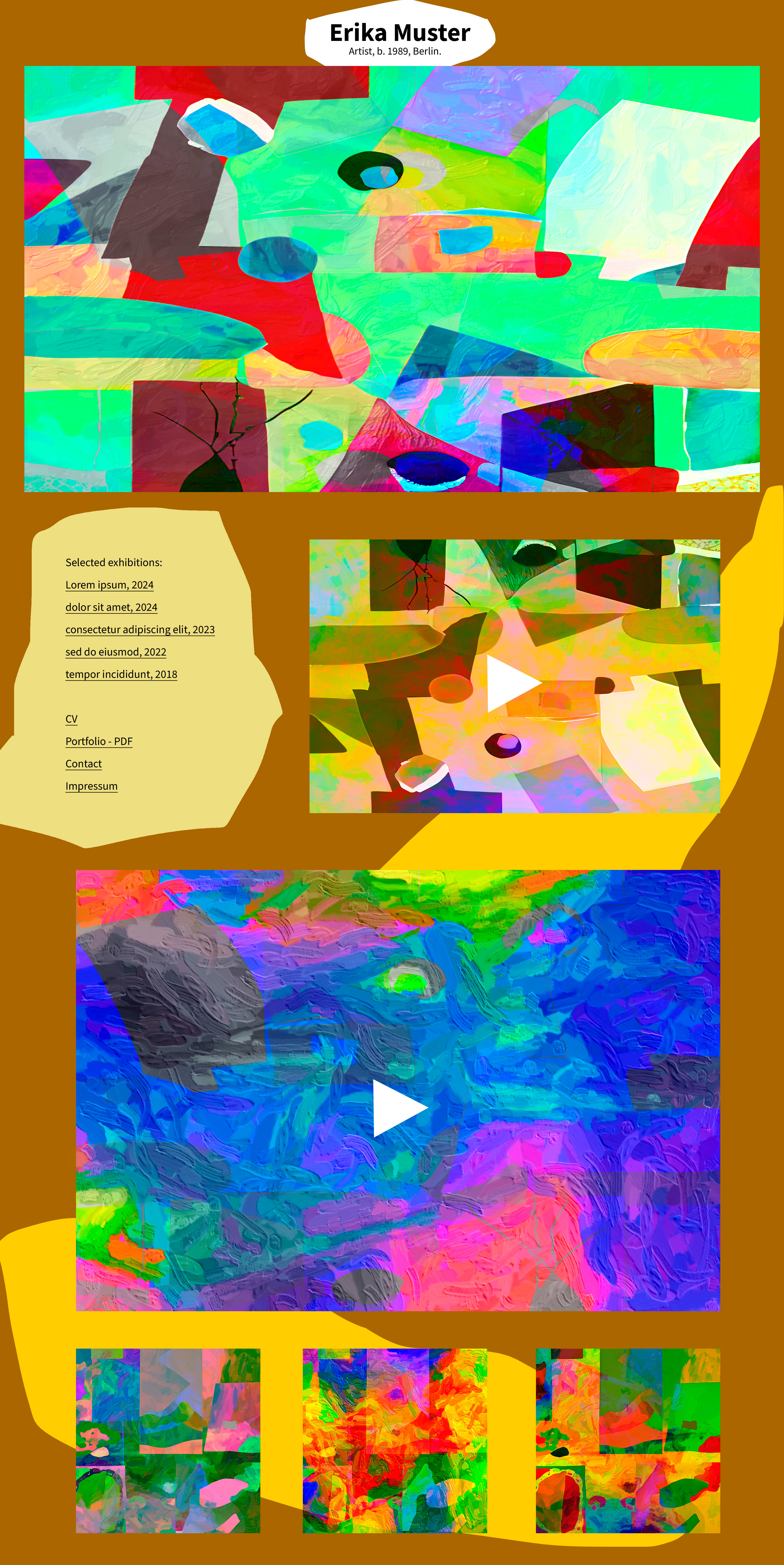 Artist / painter website portfolio artist collage css graphic design html paintint portfolio portfolio design web layout webdesign