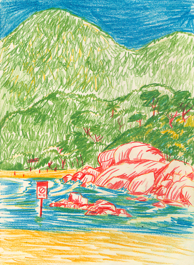 Danger in paradise art artwork colored pencil colorpencil editorial illustration illustration pencil colour