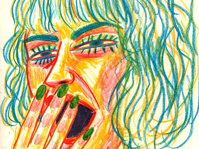 Sleepy girl art artwork colored pencil colorpencil editorial illustration illustration pencil colour