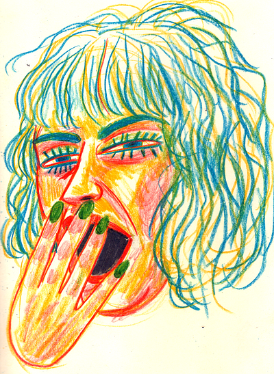 Sleepy girl art artwork colored pencil colorpencil editorial illustration illustration pencil colour